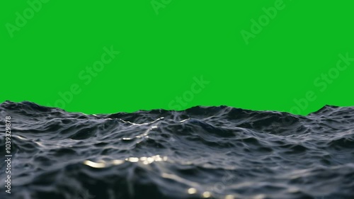 Ocean Water Waves With green screen