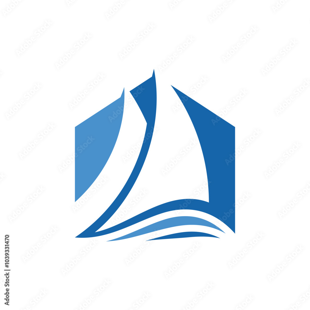 Sailboat Logo Design Vector With Simple Concept Sailboat Logo Design Vector With Simple Concept