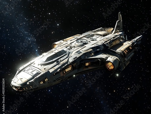 Wallpaper Mural Sleek Futuristic Spaceship Soaring Through the Vast Cosmic Expanse Torontodigital.ca