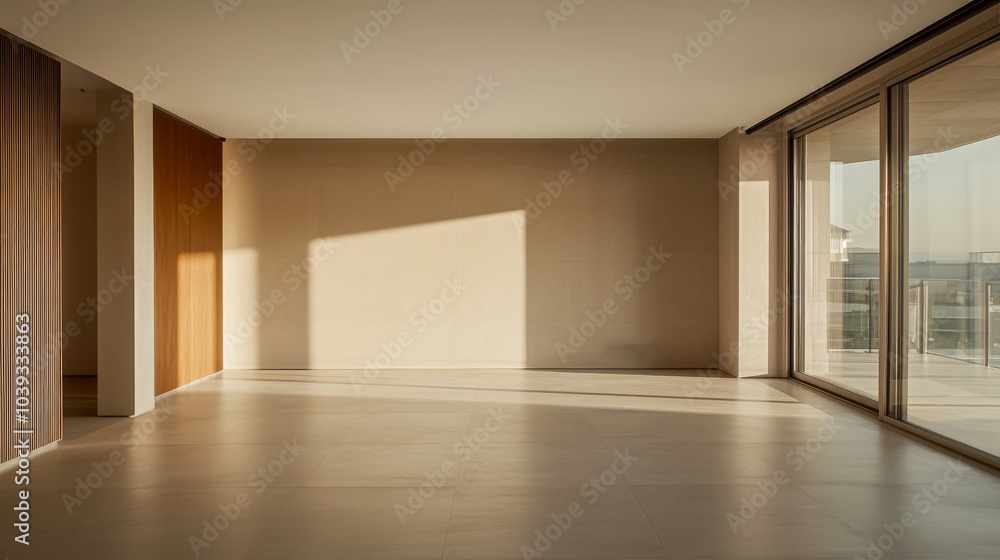 Spacious modern interior with natural light and minimalist design in a contemporary building Spacious modern interior with natural light and minimalist design in a contemporary building