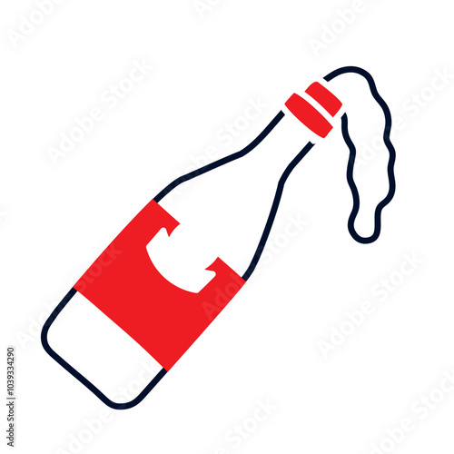 Vector image of a wine bottle icon with a white background