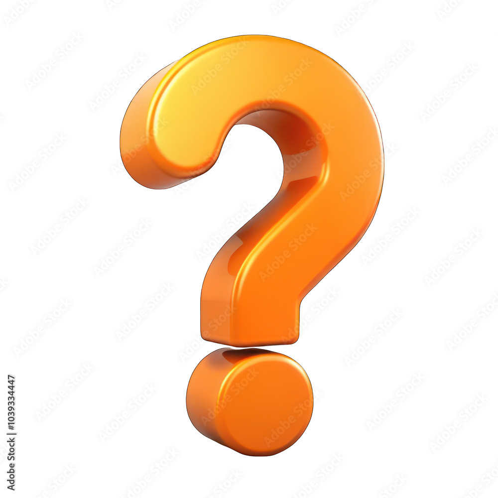 Orange question mark isolated on transparent background Orange question mark isolated on transparent background
