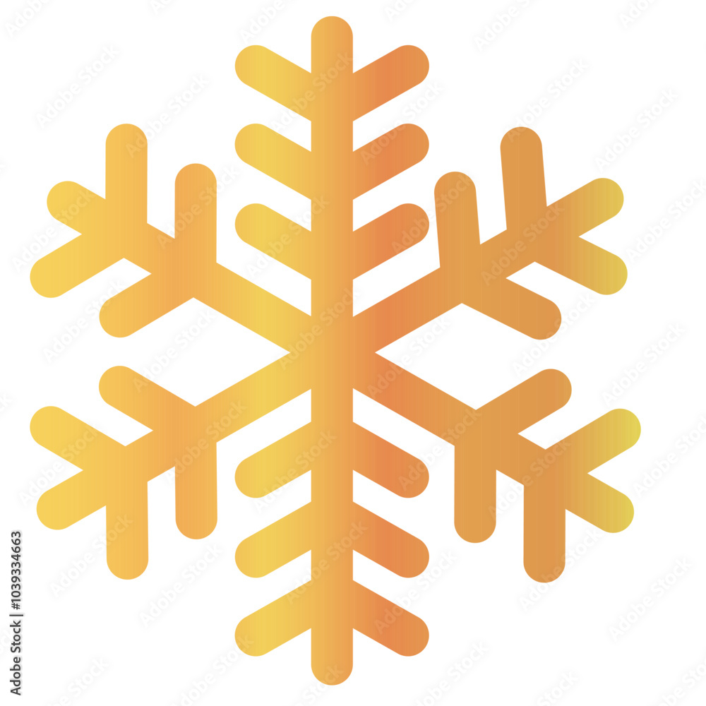 Fototapeta premium Vector image of a golden snowflake icon with a white background