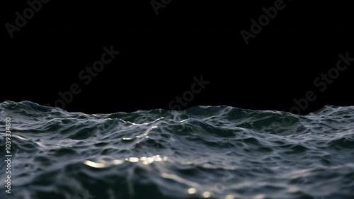 Ocean Water Waves With Alpha Channel
