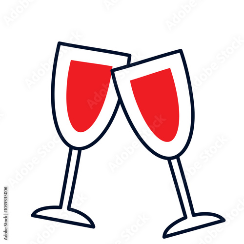 Vector image of a wine glass icon with a white background