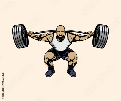 Weightlifting Vector Illustration