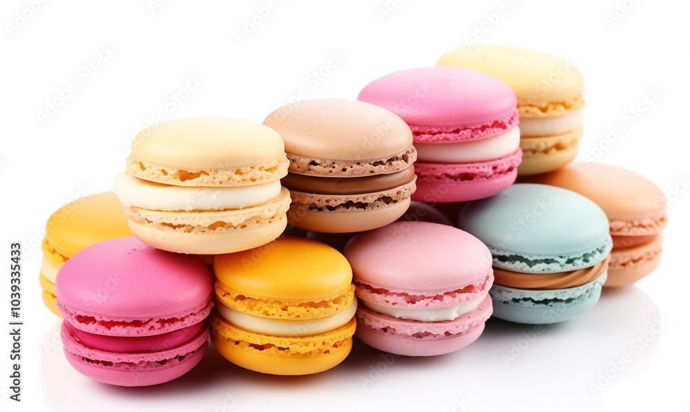 macaron cookies isolated on white background macaron cookies isolated on white background