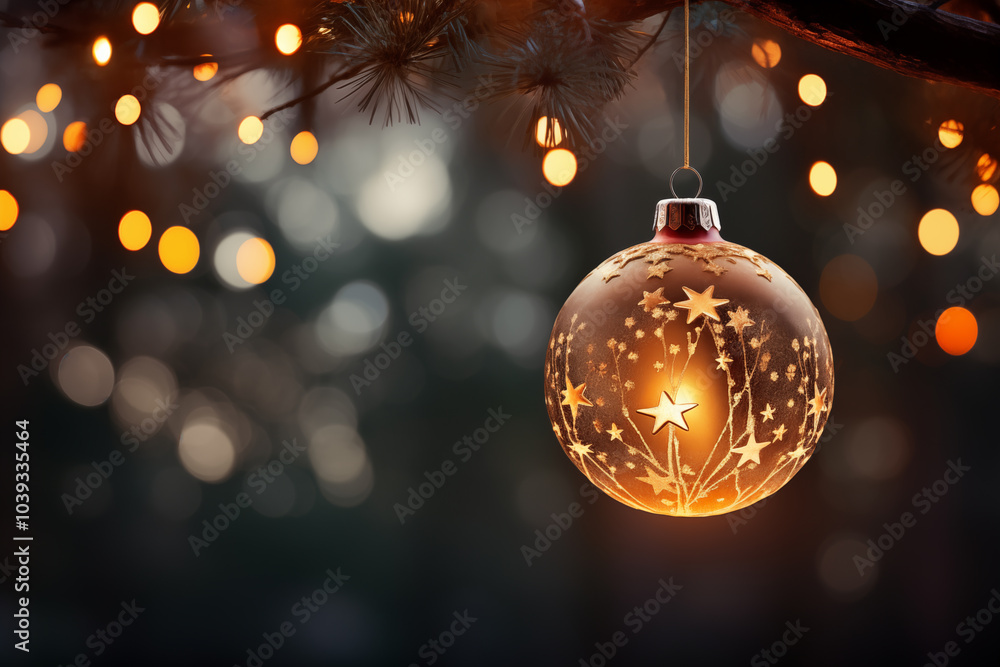 Fototapeta premium Christmas decoration on dark background