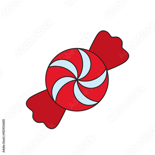 Vector image of a candy castle icon with a white background