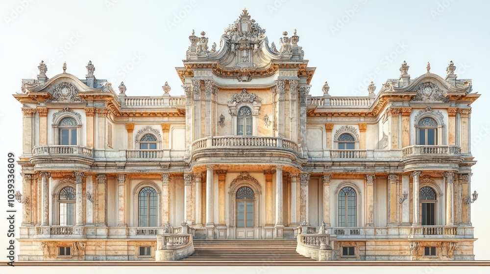 Fototapeta premium Ornate historical building with intricate architectural details.
