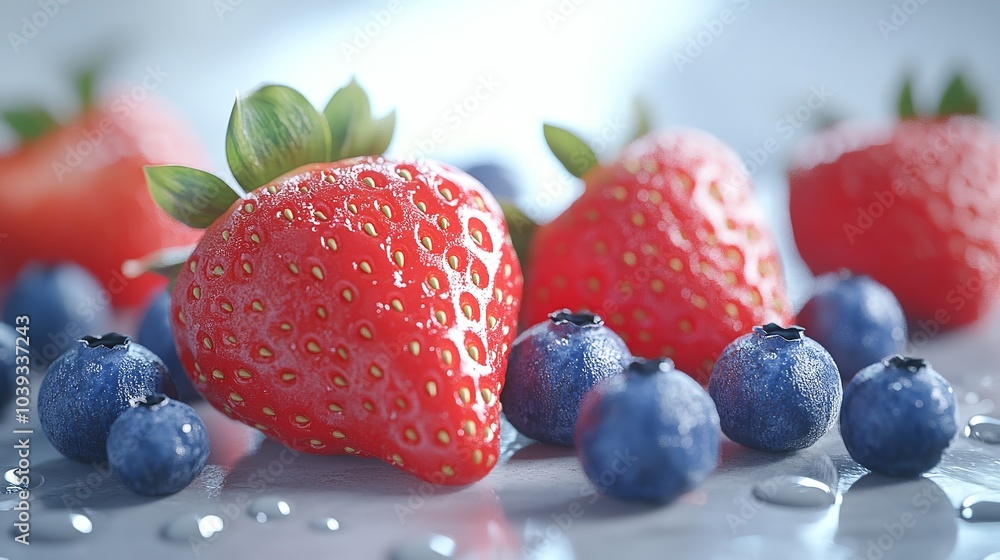 ripe red strawberries and blueberries isolated on white background perfect for healthy fruit dessert concept ripe red strawberries and blueberries isolated on white background perfect for healthy fruit dessert concept