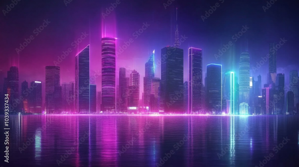 Futuristic Cityscape with Dynamic Lighting Effects Futuristic Cityscape with Dynamic Lighting Effects