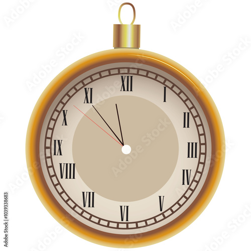 Vector image of a clock icon with Roman numerals with a white background