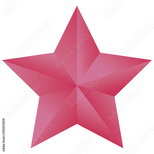 Vector image of a red star icon with white background