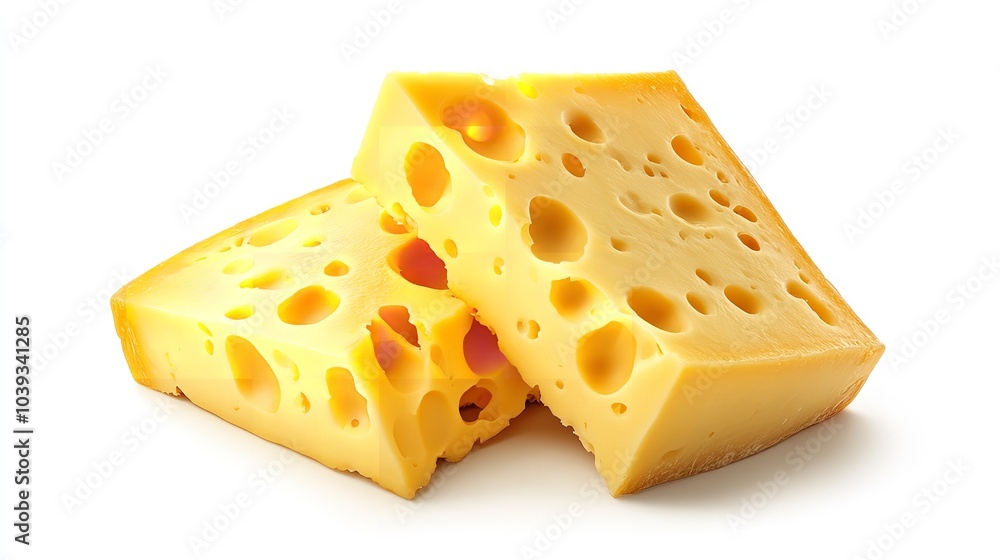 Yellow piece of cheese isolated on a white background Yellow piece of cheese isolated on a white background