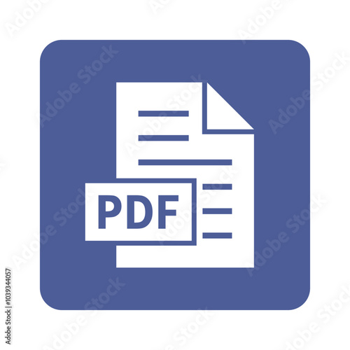 biała ikona pliku PDF na fioletowym tle