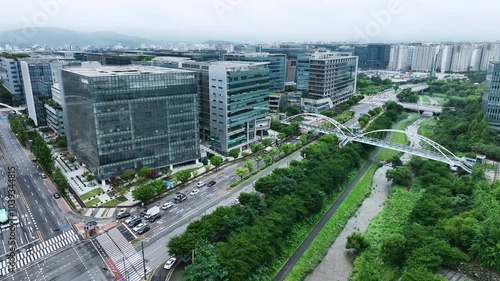 view Pangyo through an aerial shot