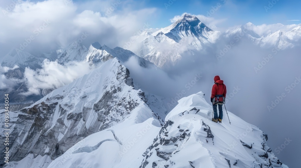 Awe-Inspiring View of Mount Everest from a High Peak Awe-Inspiring View of Mount Everest from a High Peak
