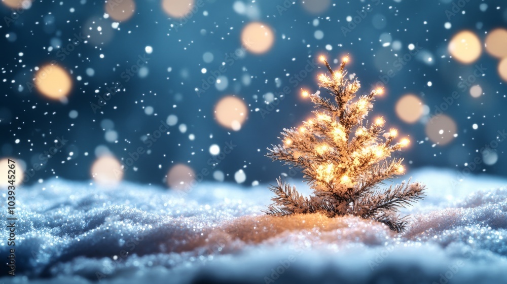 Snowy Landscape with Glowing Effects and Crisp Lighting Snowy Landscape with Glowing Effects and Crisp Lighting