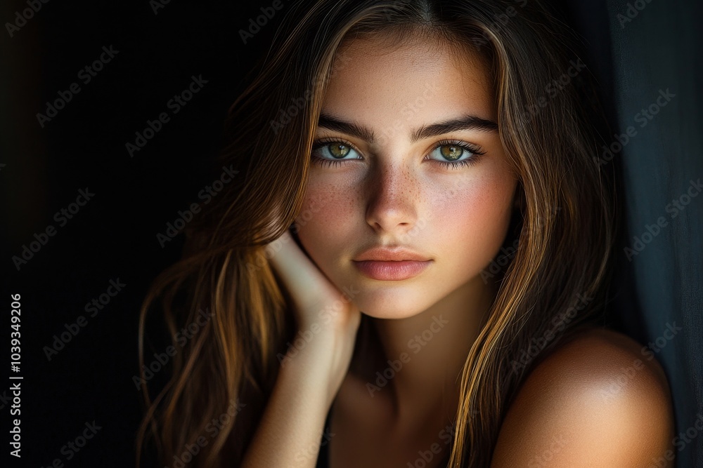 Model posing for a photograph during a photo shoot, Generative AI Model posing for a photograph during a photo shoot, Generative AI