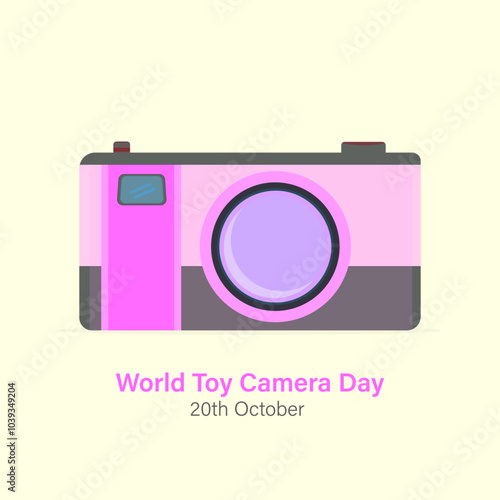 World Toy Camera Day vector, illustration. Toy camera. Kids toy camera.