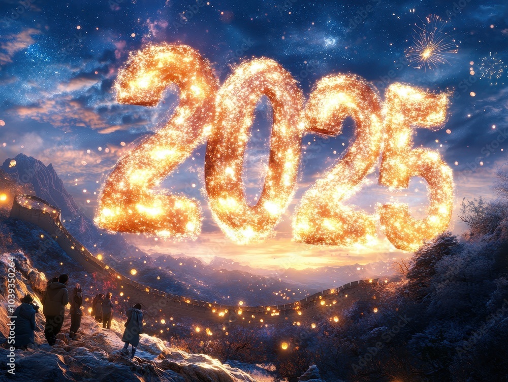 Glowing Lanterns Ascending into Night Sky Glowing Lanterns Ascending into Night Sky