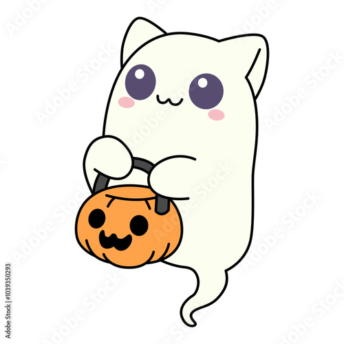 Cartoon Cute Cat Ghost