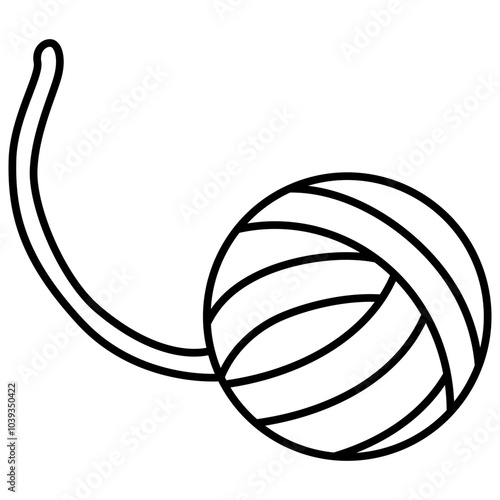 Knitting Ball Outline