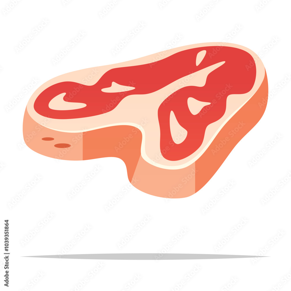 Raw T-Bone steak meat vector isolated illustration Raw T-Bone steak meat vector isolated illustration