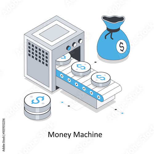 Money Machine isometric stock illustration. EPS File stock illustration
