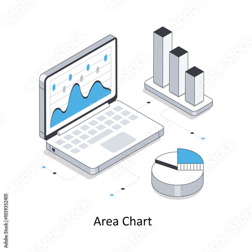 Area Chart isometric stock illustration. EPS File stock illustration