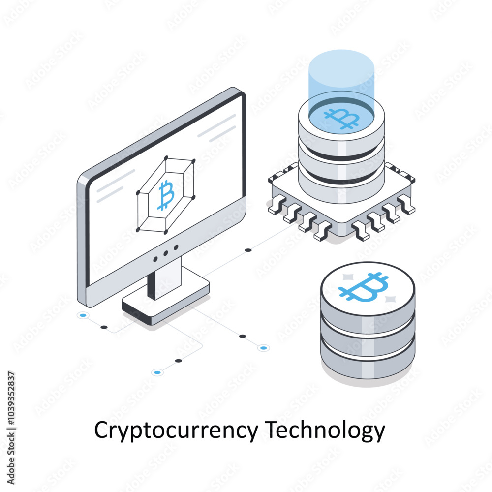 Crypto currency Technology isometric stock illustration. EPS File stock illustration Crypto currency Technology isometric stock illustration. EPS File stock illustration