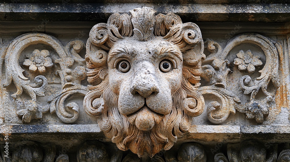 an ornament that forms a square and forms a lion image on it an ornament that forms a square and forms a lion image on it