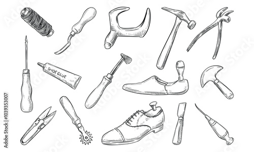 cobbler equipment handdrawn collection