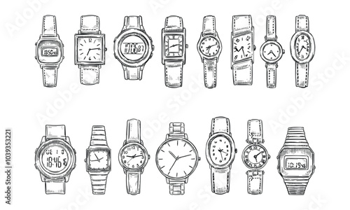 wristwatch handdrawn collection