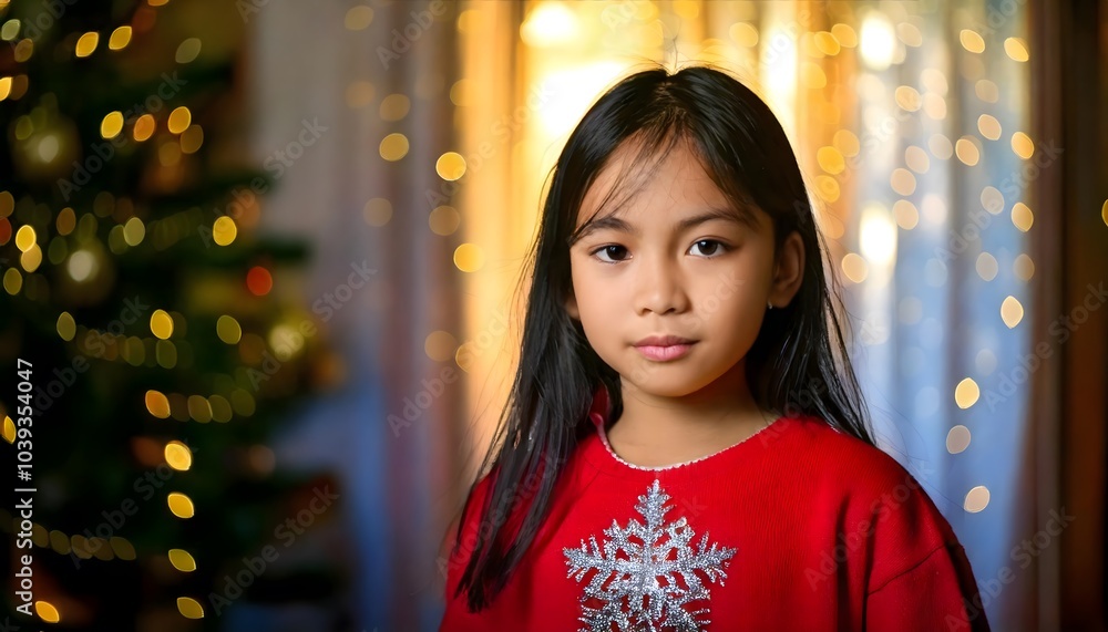 Obraz premium portrait of a girl wearing red
