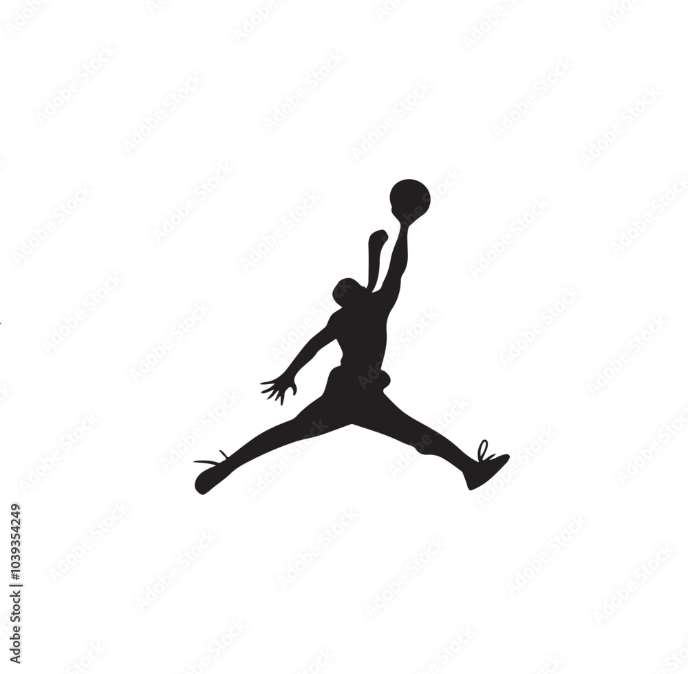 Dynamic Basketball Dunk Silhouette Dynamic Basketball Dunk Silhouette