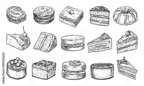 cake handdrawn collection