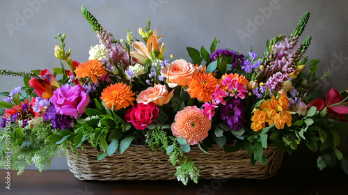 Wallpaper Mural Colorful bouquet of gerbera flowers for sale at a flower beautiful of mixed flowers artificial flowers,basket filled with fresh and vibrant blooms Torontodigital.ca