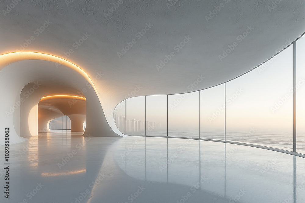 Obraz premium Interior Space of Modern Architecture in the Art Center