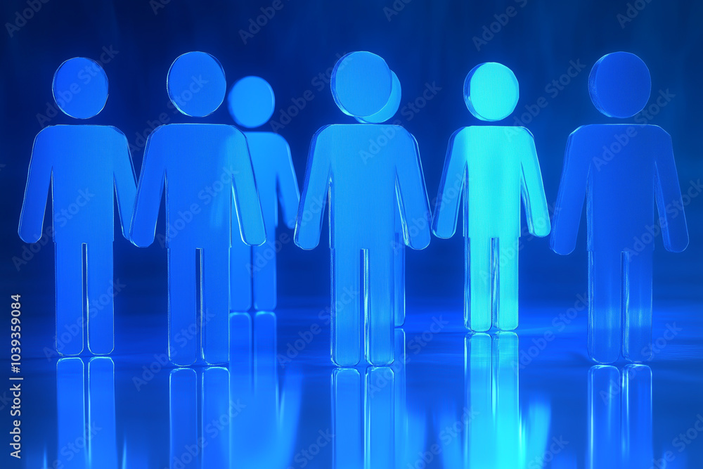 Blue transparent human figure outline Blue transparent human figure outline