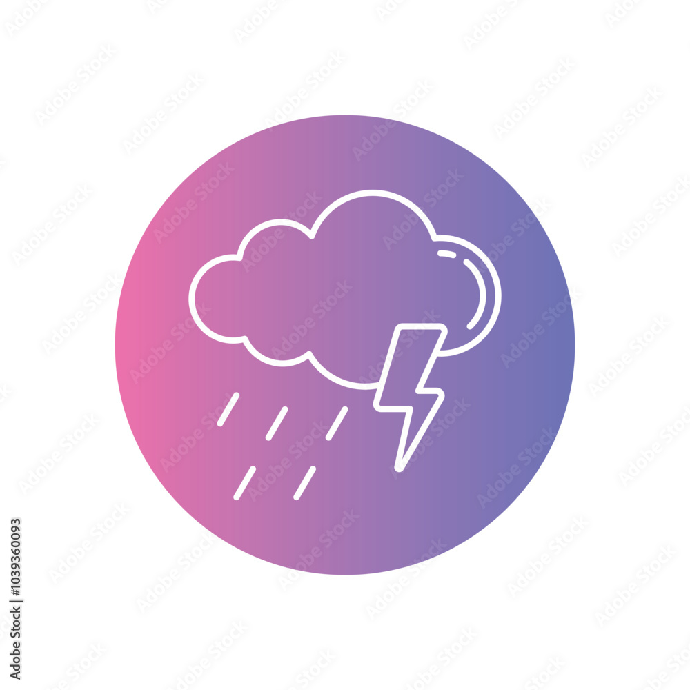 Thunderstorm vector icon stock illustration Thunderstorm vector icon stock illustration