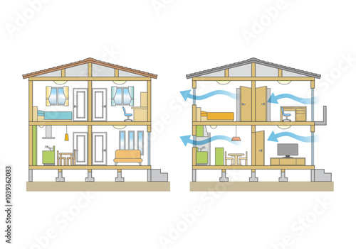 建築　家　構造　イラスト