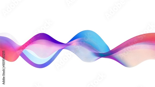 Wallpaper Mural Abstract colorful wavy shape, 3d render Torontodigital.ca