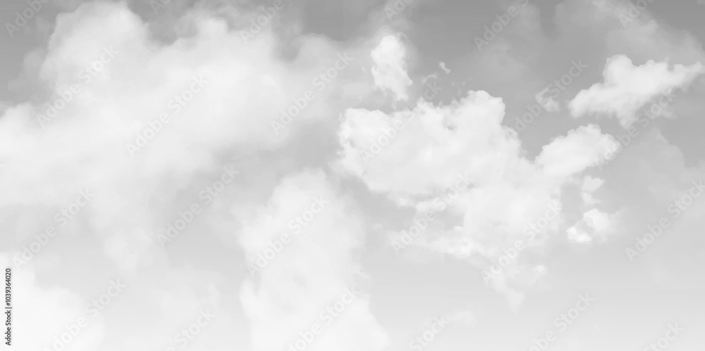 Gray sky with whimsical curly cloud, copy space Gray sky with whimsical curly cloud, copy space