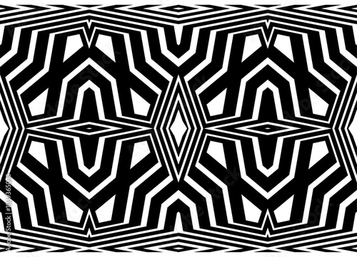 Symmetrical black striped pattern of black broken lines on a white background. vector design element. Fashionable vector background. Textile, interior decor, wall art. carpet