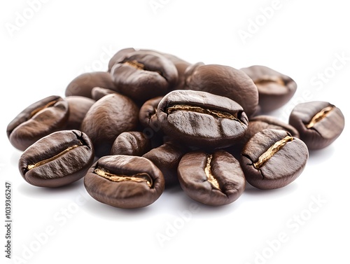 Coffee, beans, white, background,