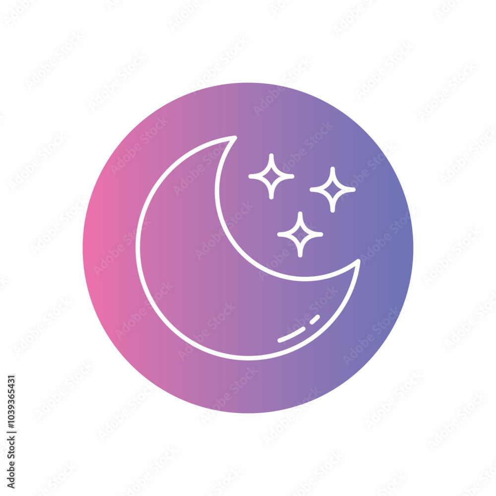 Moon vector icon stock illustration Moon vector icon stock illustration