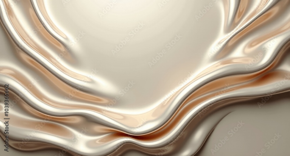 Obraz premium A redwood titanium backdrop with smooth folds, chrome plating, and palladium accents. Shimmering burlap textures flow across the detailed oil-draped image.