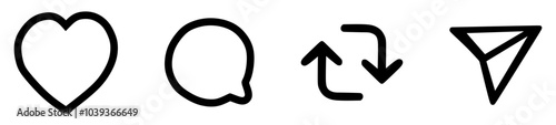 Love, comment, share icon vector illustration. Instagram threads icon set. vector illustration.